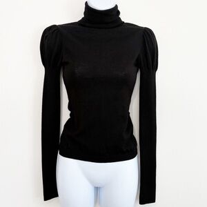 MOSCHINO Cheap and Chic Turtleneck Sweater 100% Virgin Wool Black Size 6